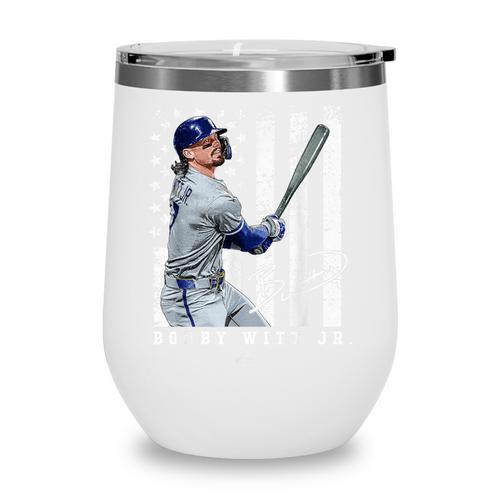 Show Your Pride Bobby WITT Jr Kansas City Baseball MLBPA Wine Tumbler - Sportilla