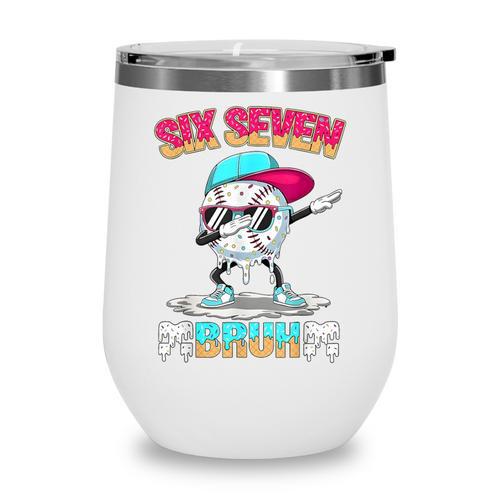 Six Seven 67 Meme Ice Cream Drip Baseball Dabbing Boy Kids Wine Tumbler - Sportilla
