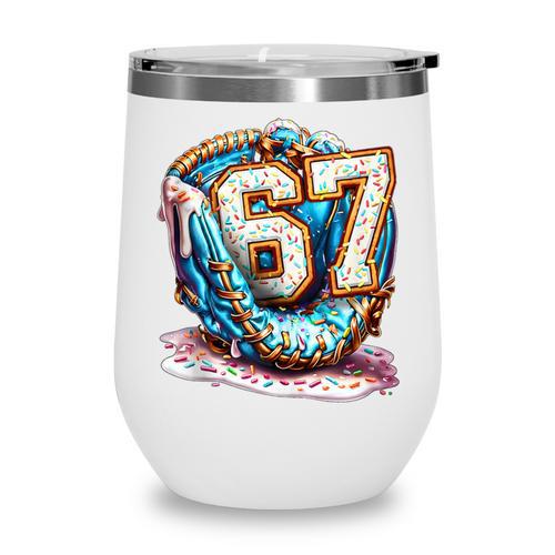 Six Seven Baseball Lifestyle 67 Meme Gen Alpha Slang Wine Tumbler - Sportilla