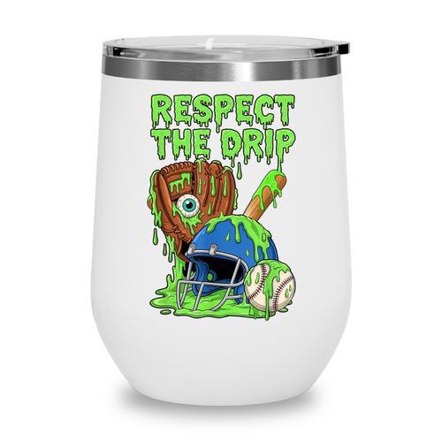 Spooky Zombie Respect The Drip Baseball Halloween Wine Tumbler - Sportilla