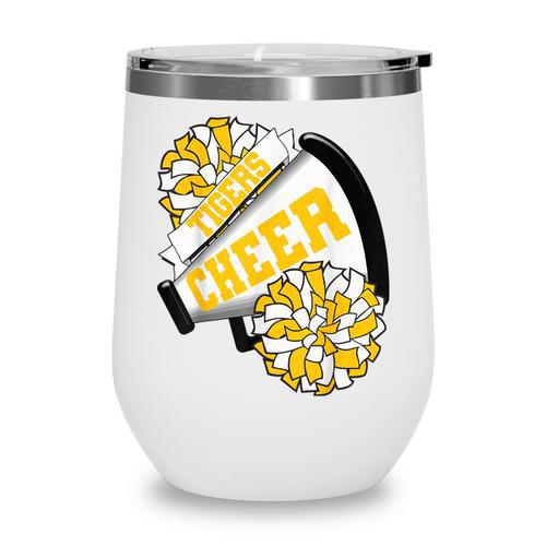 Tigers Cheer Back To School Cheerleading Spirit GY Wine Tumbler - Savourry