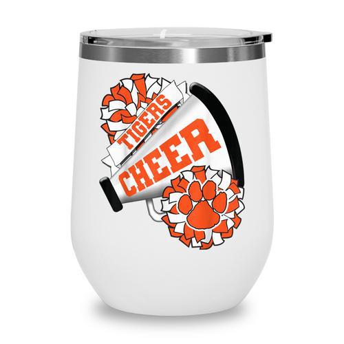 Tigers Cheerleading Back To School Cheer Team Spirit Orange Wine Tumbler - Savourry