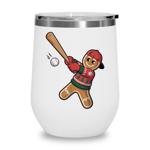Ugly Christmas Sweater Gingerbread Baseball Toddler Kids Wine Tumbler - Sportilla