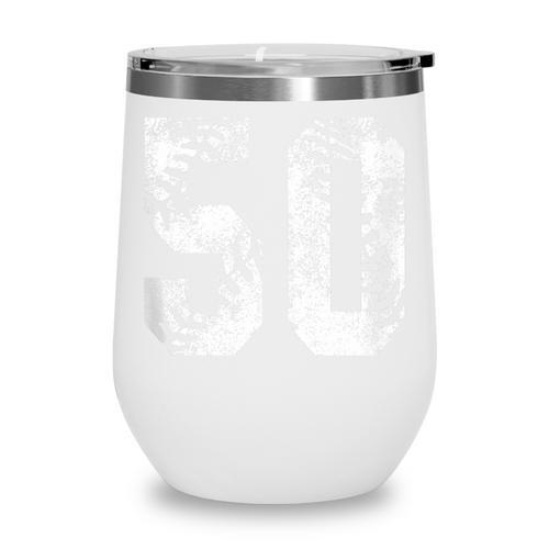 Vintage Baseball Number 50 Jersey Player Uniform Wine Tumbler - Sportilla