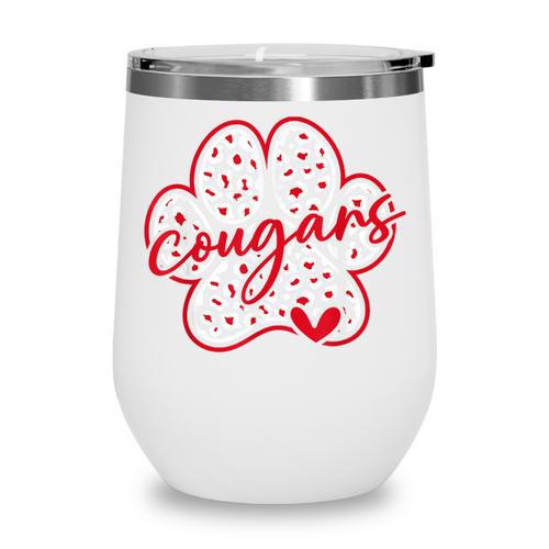Vintage Cougars School Sports Team Spirit Back To School Wine Tumbler - Savourry