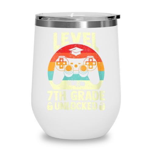 Women's Level 7th Grade Unlocked Back To School 7th Grade Boys Wine Tumbler - Savourry