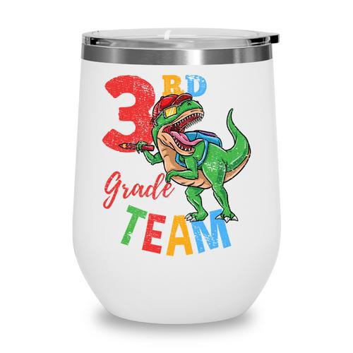 3rd Grade Team T-Rex Dinosaur Back To School Boys Vintage Comfort Colors Crop Top Wine Tumbler - Savourry