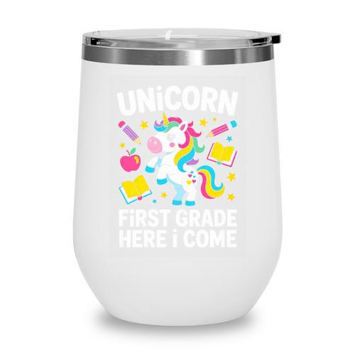 Back To School Unicorn First Grade Here I Come Premium Tri-Blend Wine Tumbler - Savourry