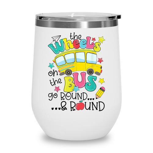 Back To School The WHEELS On The BUS Toddler Kids Boys Wine Tumbler - Savourry