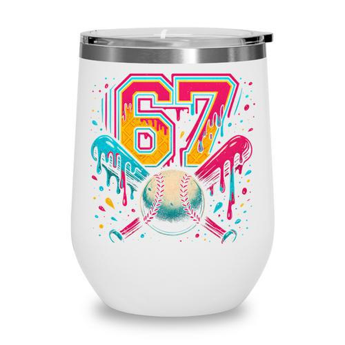 Baseball Drip 6 7 Number 67 Six Seven Meme Boys Kids Wine Tumbler - Sportilla