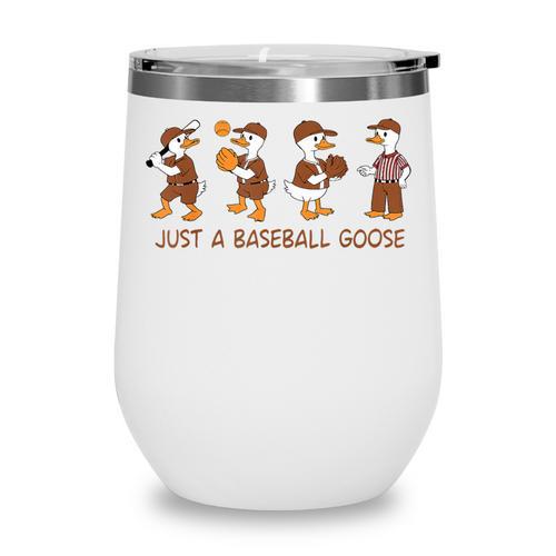 Baseball Goose Baseball Silly Goose Game Day Sports Wine Tumbler - Sportilla