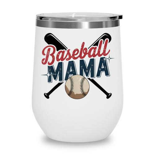 Baseball Mama Squad Proud Sports Mom Game Day Wine Tumbler - Sportilla