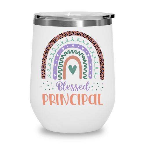 Blessed Principal Back To School Boho Rainbow Premium Tri-Blend Wine Tumbler - Savourry