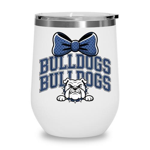 Bulldogs Mascot Team Spirit Sports Fan Back To School Wine Tumbler - Savourry