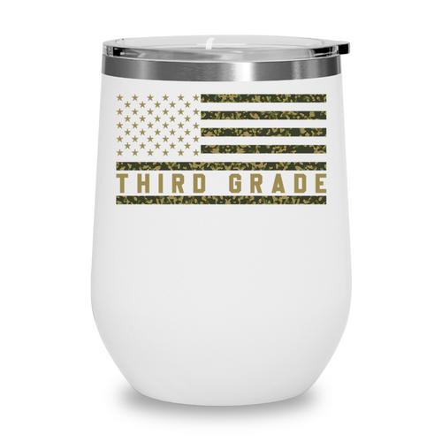 Camo American Flag Third Grade Back To School 3rd Grade Premium Tri-Blend Wine Tumbler - Savourry