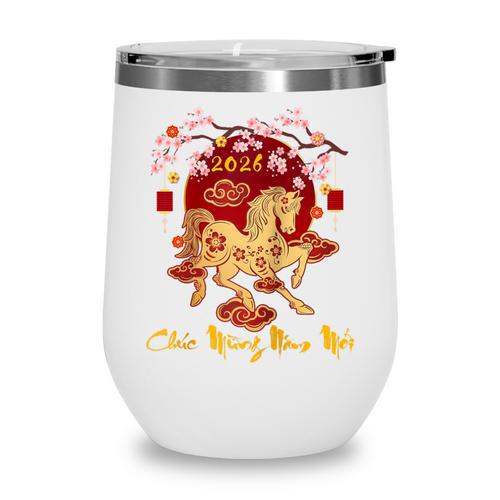 Chuc Mung NAM Moi 2026 Vietnamese Lunar New Year Of Horse Raglan Baseball Tee Wine Tumbler - Sportilla