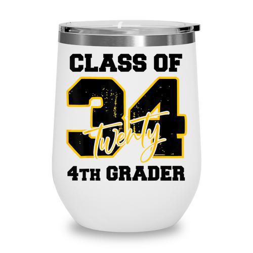 Class Of 2034 4th Grader Elementary School Back To School Wine Tumbler - Savourry