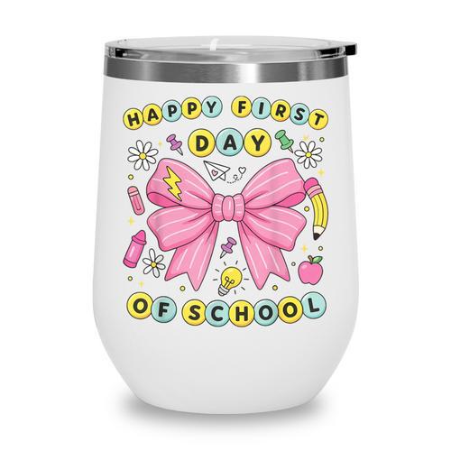 Friendship Bracelet Coquette Bow Back To School Girl Kids Wine Tumbler - Savourry