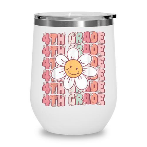 Groovy 4th Grade Back To School First Day Of Fourth Grade Wine Tumbler - Savourry