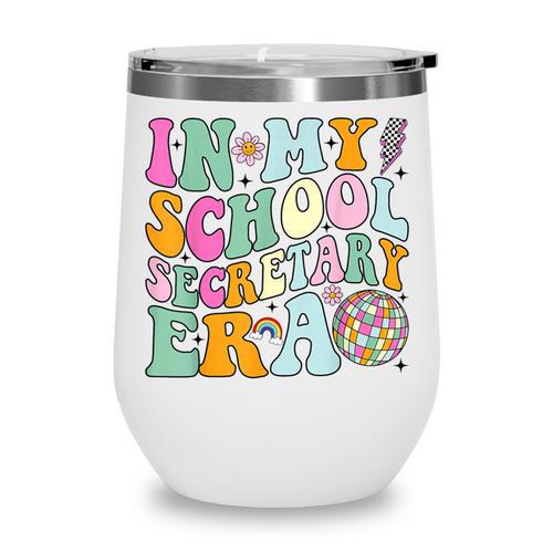 Groovy In My School Secretary Era Back To School Wine Tumbler - Savourry