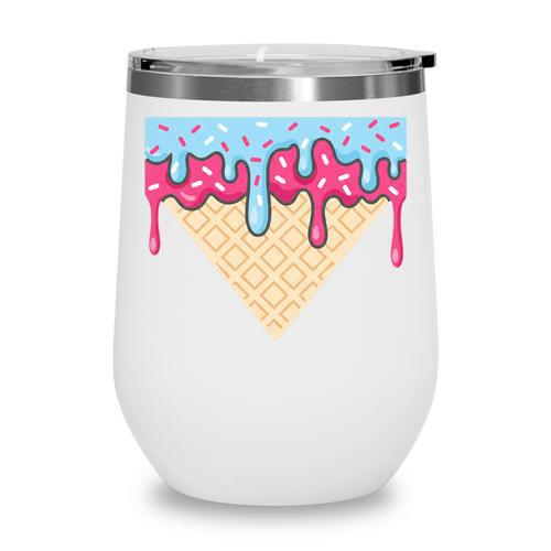 Ice Cream Baseball Cone Dripping Sprinkles Kids Boys Summer Premium Tri-Blend Wine Tumbler - Sportilla