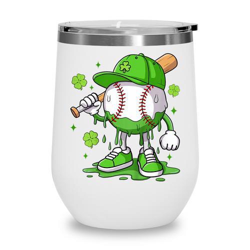 Kids Boys Happy St Patricks Day Kids Baseball Ice Cream Drip Wine Tumbler - Sportilla