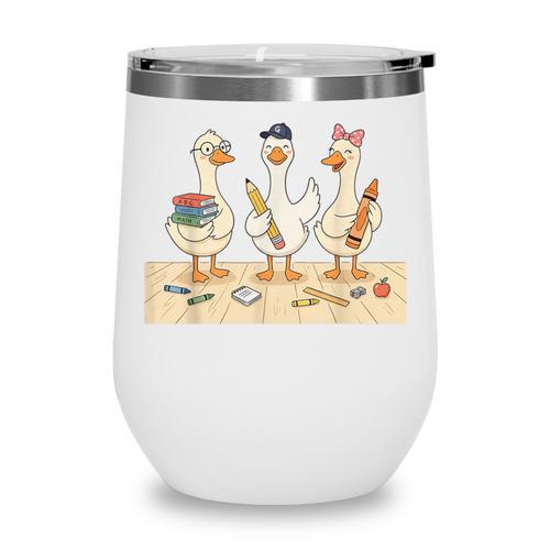 Kindergarten 1st Grade Goose Back To School Kids Wine Tumbler - Savourry