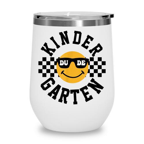 Kindergarten Dude Back To School Kinder Students Kids Wine Tumbler - Savourry