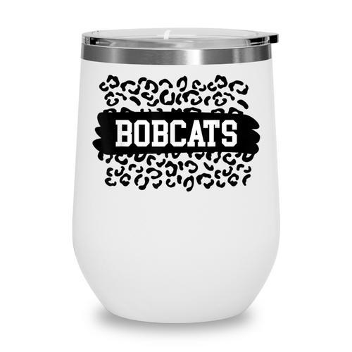 Leopard Bobcats School Spirit Fan Team Back To School Wine Tumbler - Savourry