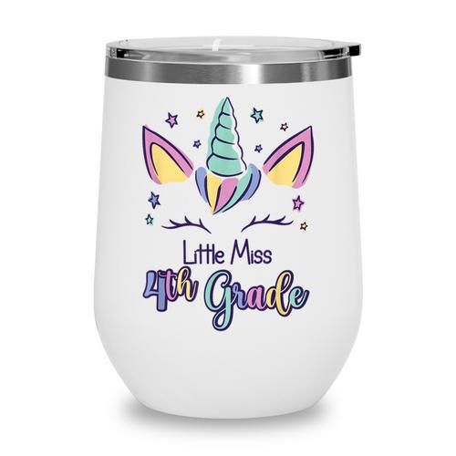 Little Miss Fourth Grade 2026 Back To School 4th Grade Girls Wine Tumbler - Savourry