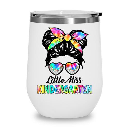 Little Miss KINDERGARTEN First Day Back To School Girls Kids Wine Tumbler - Savourry