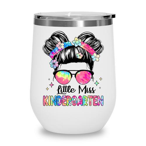Little Miss Kindergarten Girls Kids Back To School Kinder Wine Tumbler - Savourry
