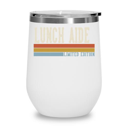 Lunch Aide Week Retro Vintage Back To School Day Comfort Colors Crop Top Wine Tumbler - Savourry