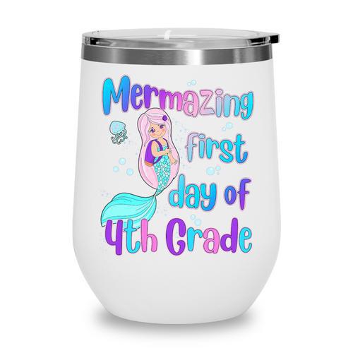 Mermazing First Day Of Fourth Grade Back To School Mermaid Premium Tri-Blend Wine Tumbler - Savourry