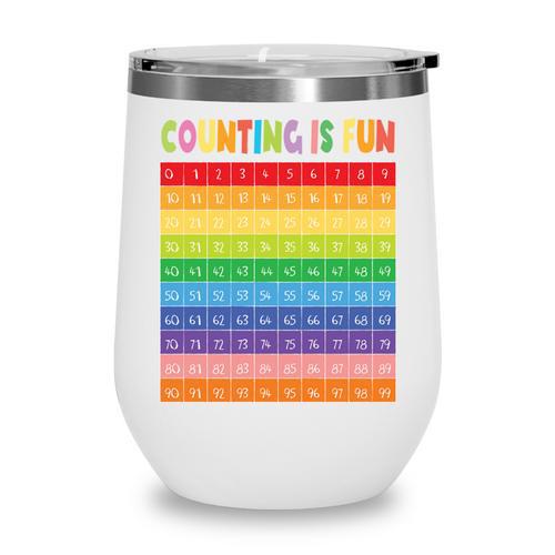 Numbers Learning Cute Numbers 0-100 Back To School Counting Wine Tumbler - Savourry