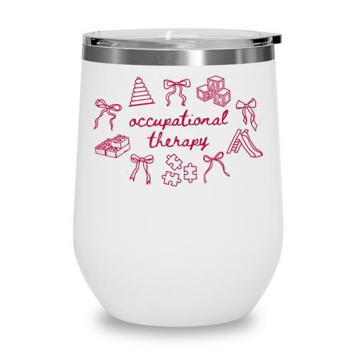 Occupational Therapy Coquette Bow OT COTA Back To School Wine Tumbler - Savourry