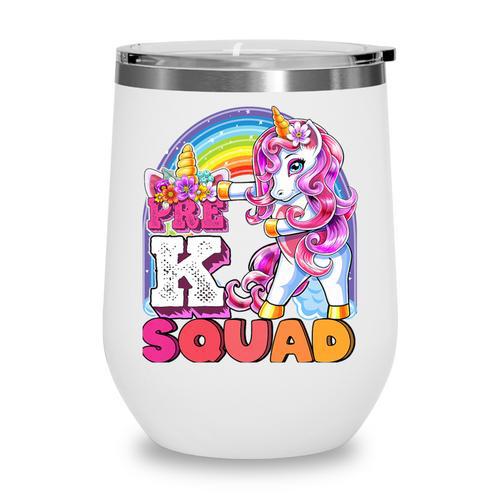Pre-K Squad Flossing Unicorn Back To School Girls Premium Tri-Blend Wine Tumbler - Savourry