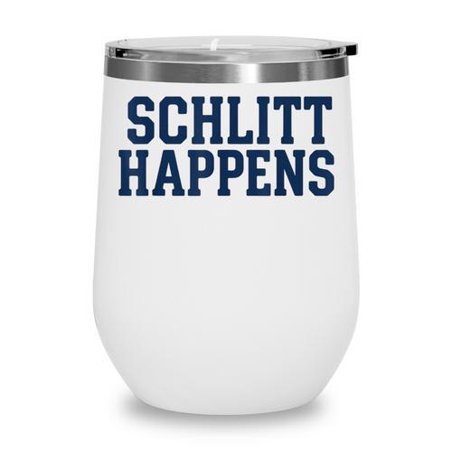 Schlitt Happens NY Bronx I Heart Baseball Apparel Wine Tumbler - Sportilla