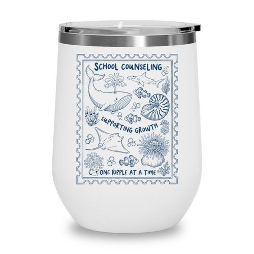 School Counselor Ocean Guidance Counselor Back To School Wine Tumbler - Savourry