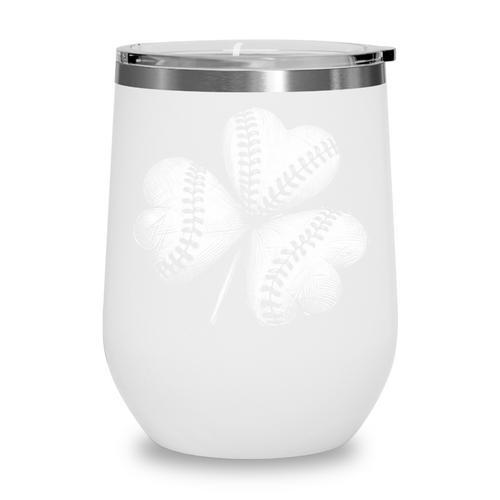 Shamrock Irish Green St Patrick's Baseball Softball Wine Tumbler - Sportilla