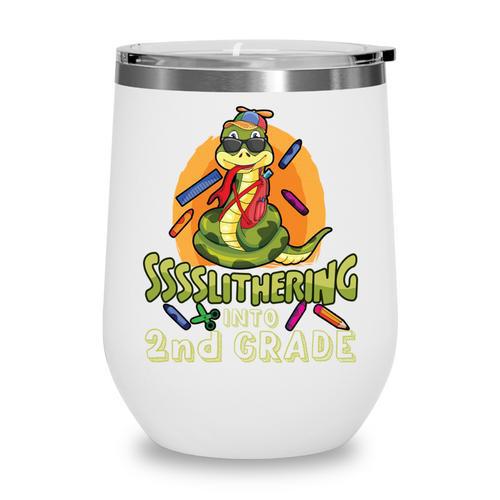 Slithering Into 2nd Grade First Day Back To School Snake Performance Wine Tumbler - Savourry