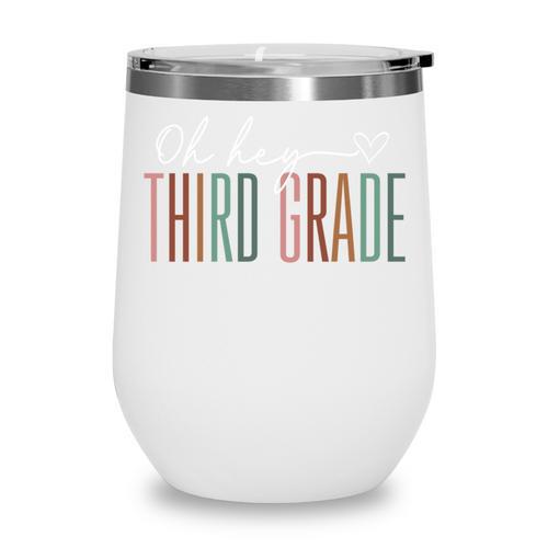 Third Grade Oh Hey Retro Back To School 3rd Grade Performance Wine Tumbler - Savourry