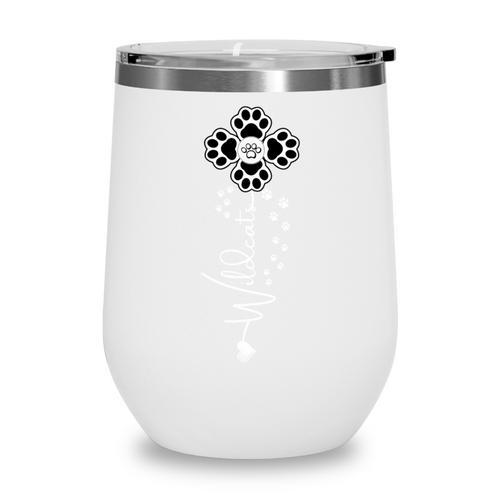 Wildcats Flower Sports Fan Team Spirit Mascot Back To School Wine Tumbler - Savourry