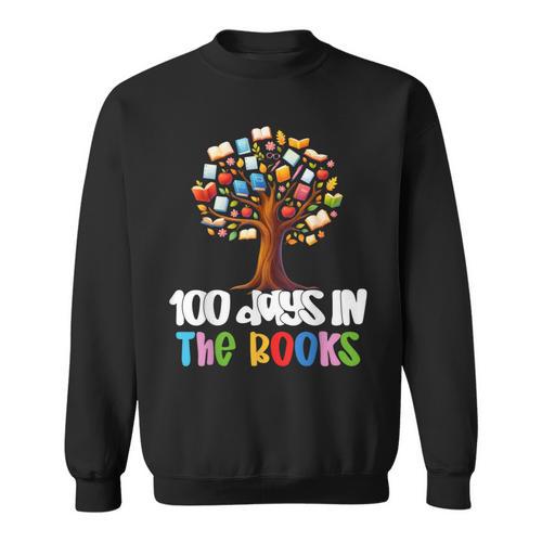 100 Days In The Books Tree Of Knowledge 100th Day Of School Sweatshirt - Bookorys UK