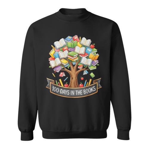 100 Days Of School In The Books Librarian Reading Teacher Sweatshirt - Bookorys DE