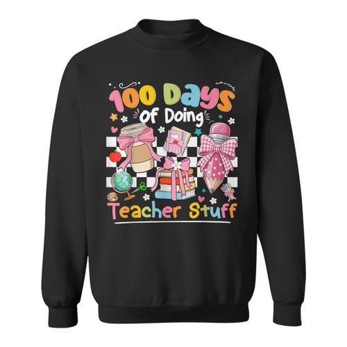 100th Day Of School Teacher 100 Days Coffee Books Sweatshirt - Bookorys UK