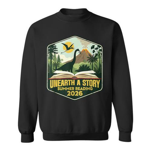 2026 Summer Reading Unearth a Story Teachers Students Book Sweatshirt - Bookorys CA
