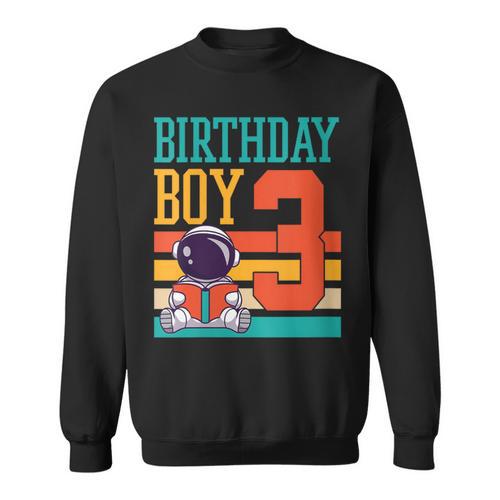 3 Year Old Birthday Boy Book Worm Reading Birthday Party Sweatshirt - Bookorys UK