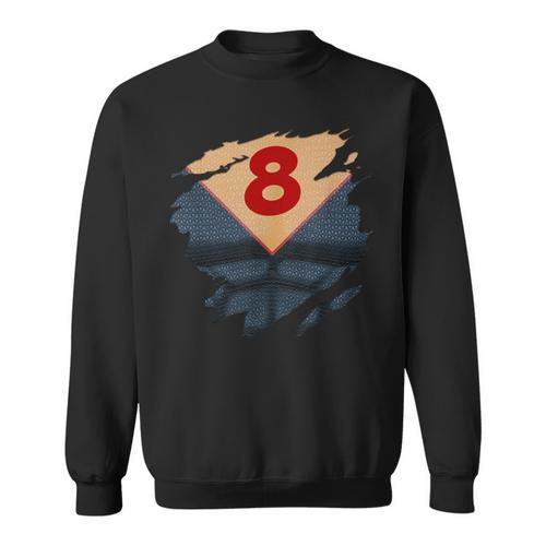 8th Birthday Comic Book Superhero Born In 2017 Sweatshirt - Bookorys DE
