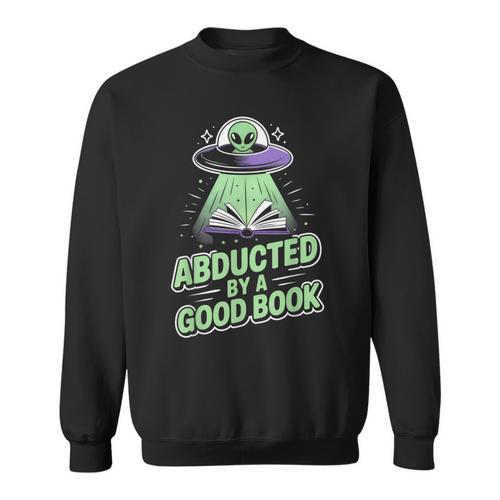 Abducted By A Good Book UFO Alien Reading Books Sweatshirt - Bookorys